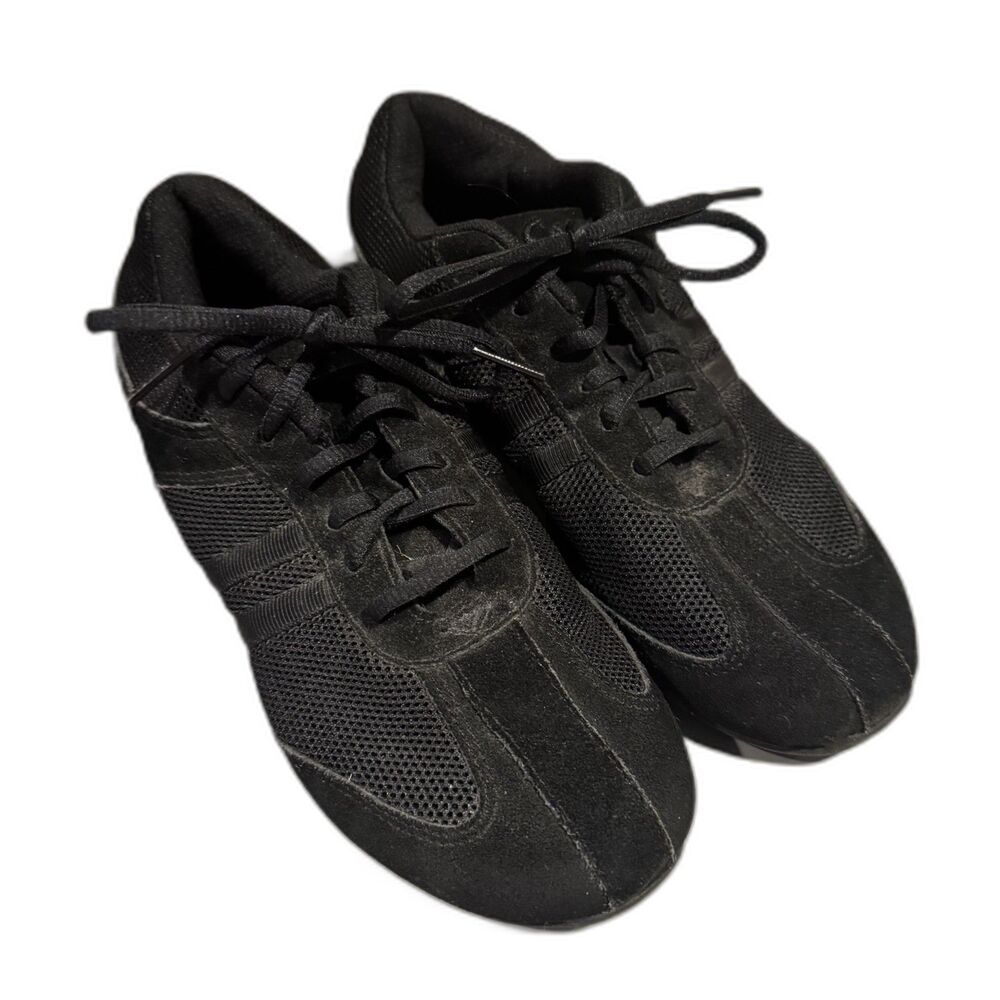 Sansha Skazz Dyna-Mesh Split Sole Dance Sneakers Black Suede Mesh Women sz 6